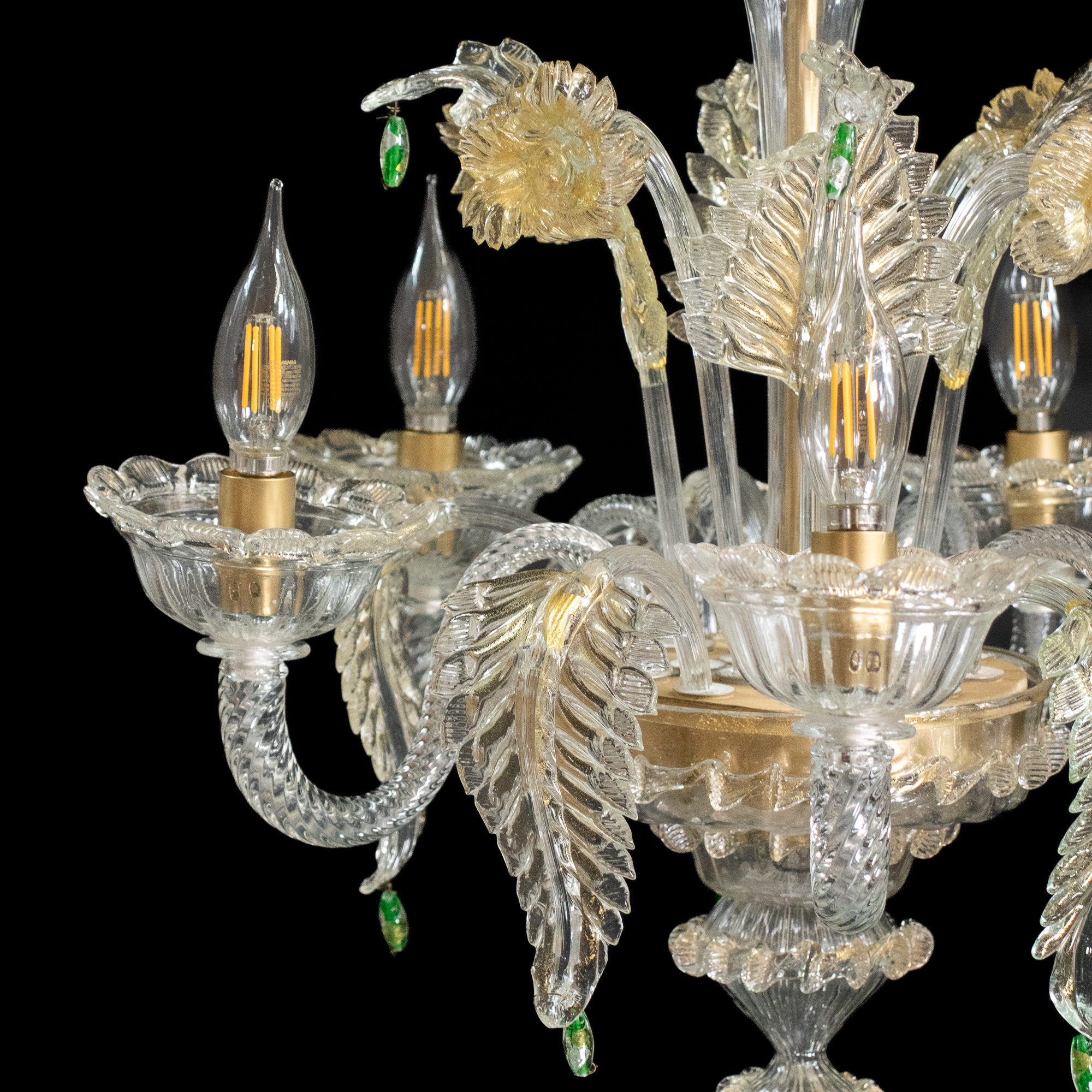 Vintage Ca’ Rezzonico Style Gold‑Infused Murano Chandelier in the Manner of Giuseppe Briati - Image 7